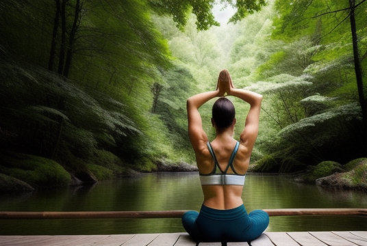 Person doing yoga in nature for stress relief